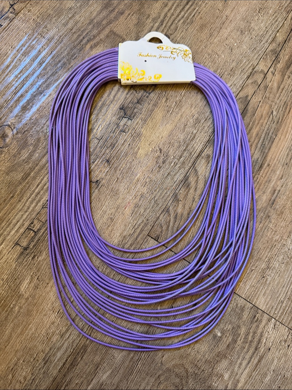 Fashion Jewelry Lavender Multi-Strand Cord Necklace